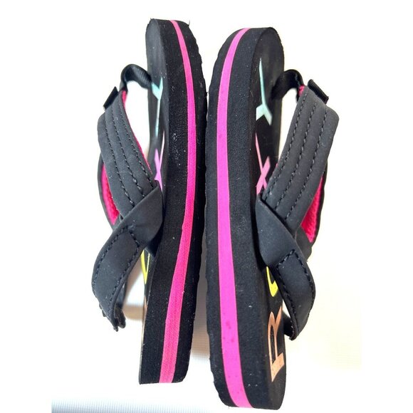 Roxy Toddler Girls Flip Flops Black Multi Size 9 - Picture 5 of 7